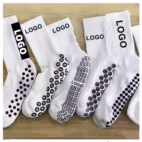 Sports Grip Soccer Anti Slip Socks Men Custom Logo Athletic Crew Non Slip Football