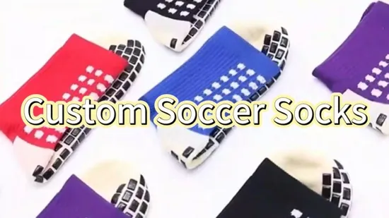 Sports Grip Soccer Anti Slip Socks Men Custom Logo Athletic Crew Non Slip Football