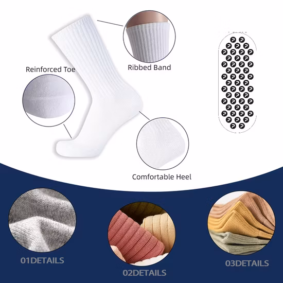 Sports Grip Soccer Anti Slip Socks Men Custom Logo Athletic Crew Non Slip Football