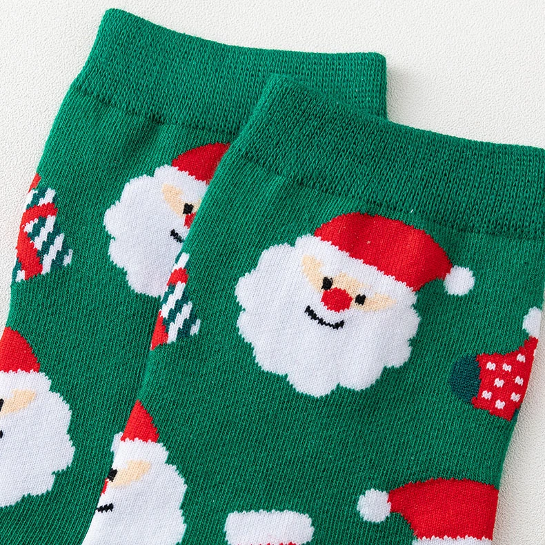 Factory Wholesale Wearable Soft Cozy Winter Warm MIDI Crew Socks Christmas Socks